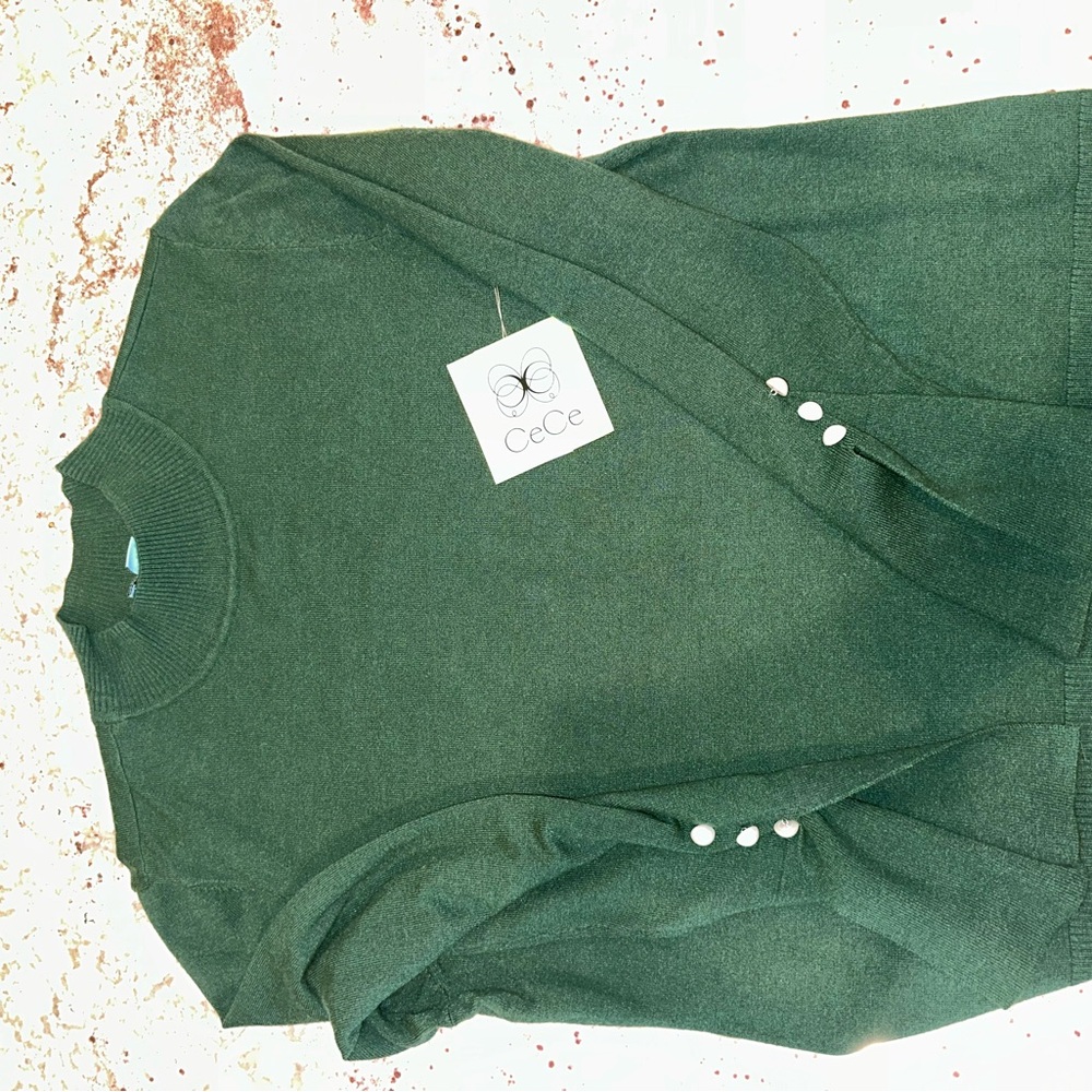 CeCe Women's Green Sweater